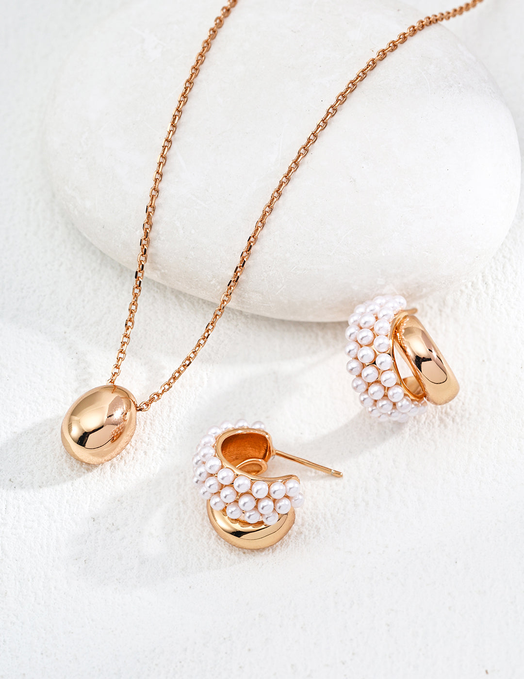 S925 Silver Stylish Faux Pearl Earrings