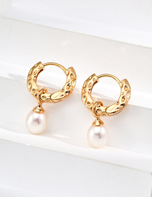 S925 Silver Vintage Natural Pearl Earrings - 18k Gold Vermeil & Pearl  (Pearls are detachable / Not sold separately)