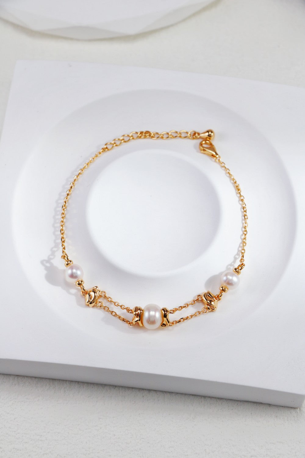 S925 Silver Melting Gold Pearl Series Bracelet