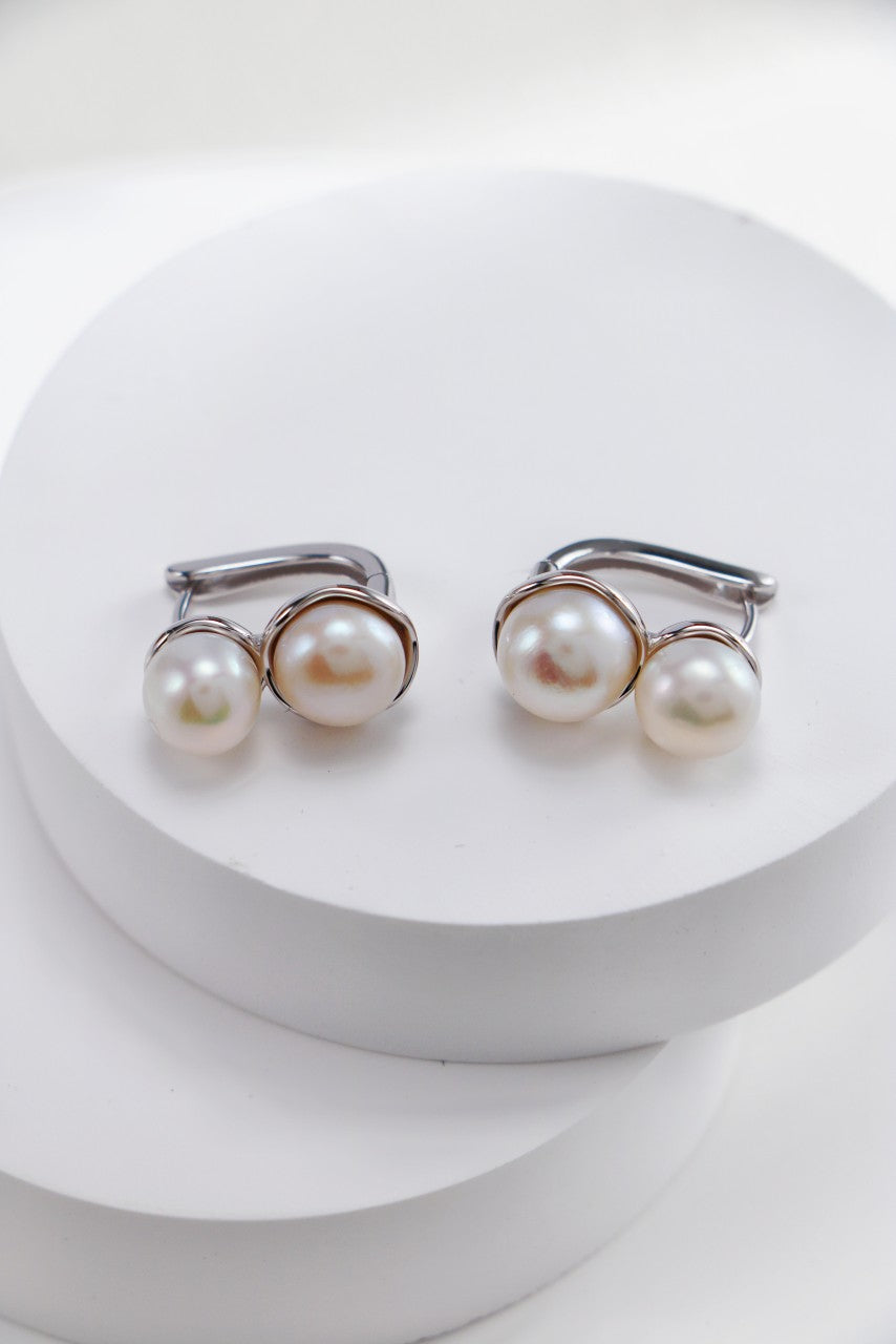 S925 Silver Pearl Ear Clips