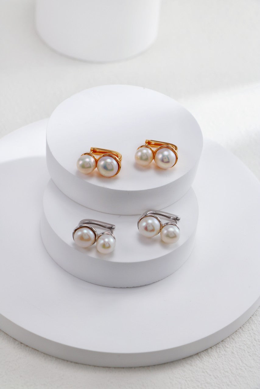 S925 Silver Pearl Ear Clips