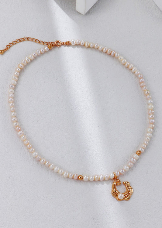 S925 Silver Wave Pearl Necklace