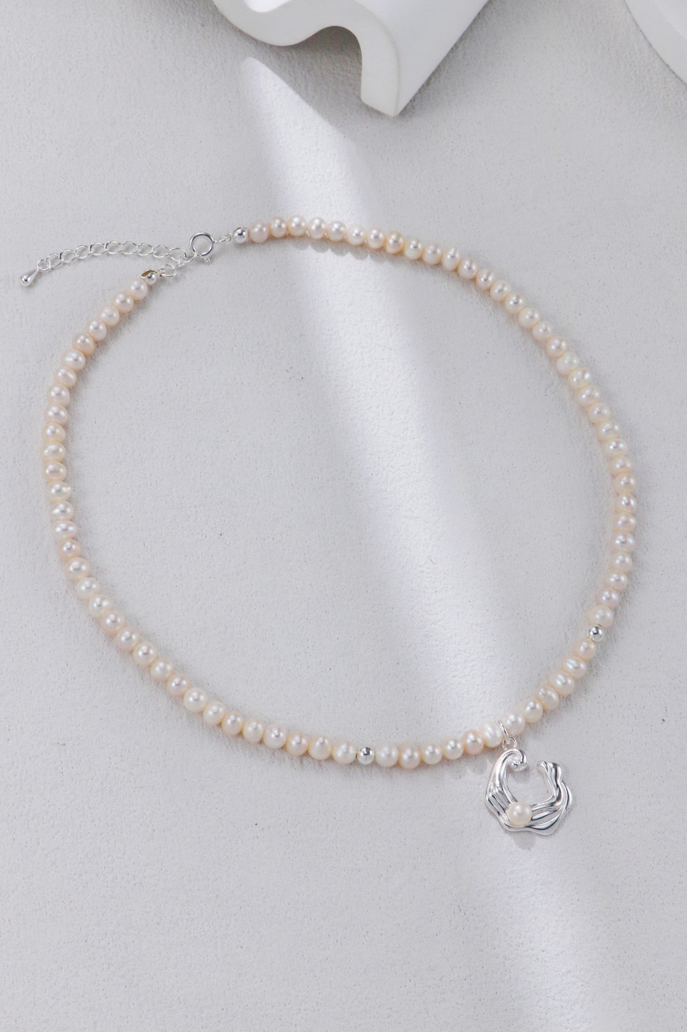 S925 Silver Wave Pearl Necklace