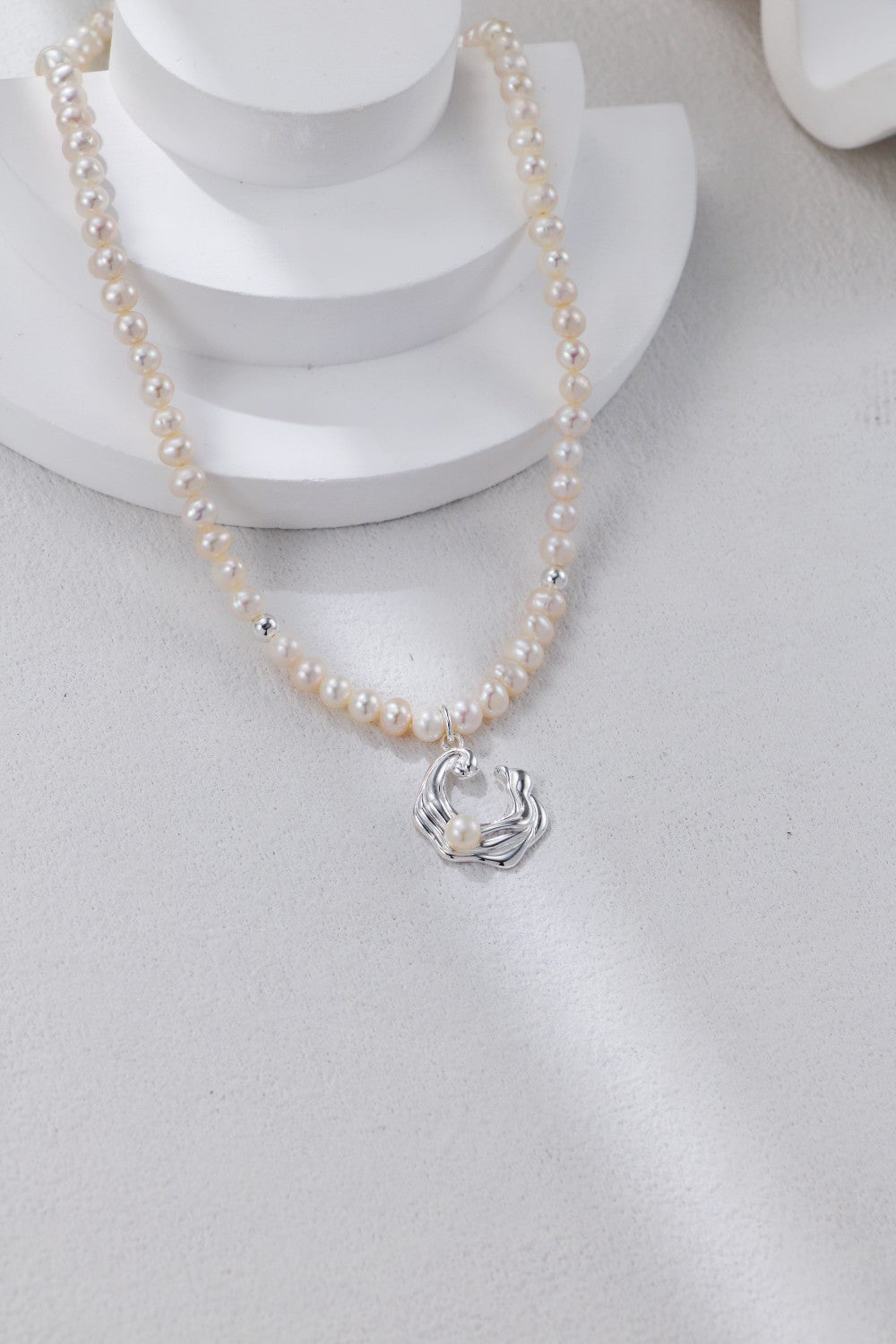 S925 Silver Wave Pearl Necklace