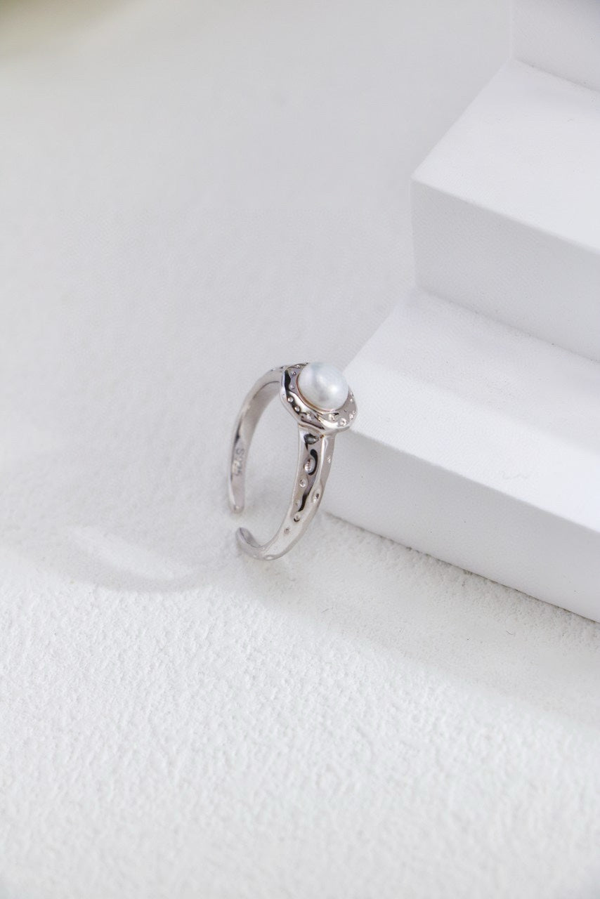 S925 Sliver Pearl Ring