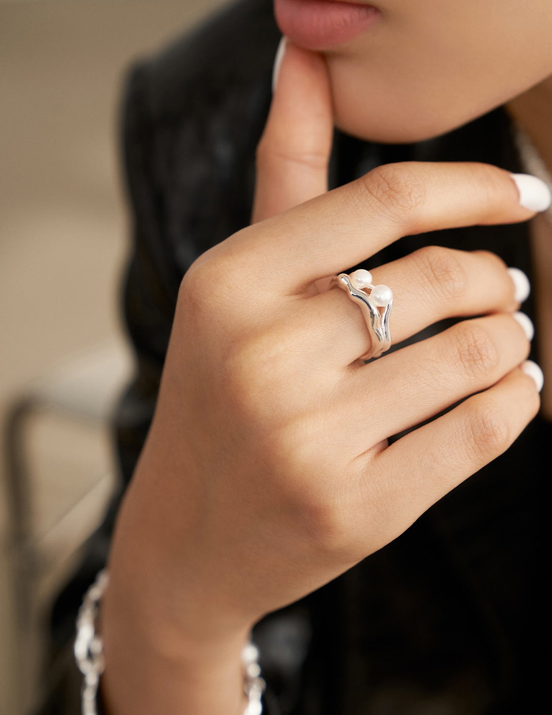 Sterling Silver Pearl Ring