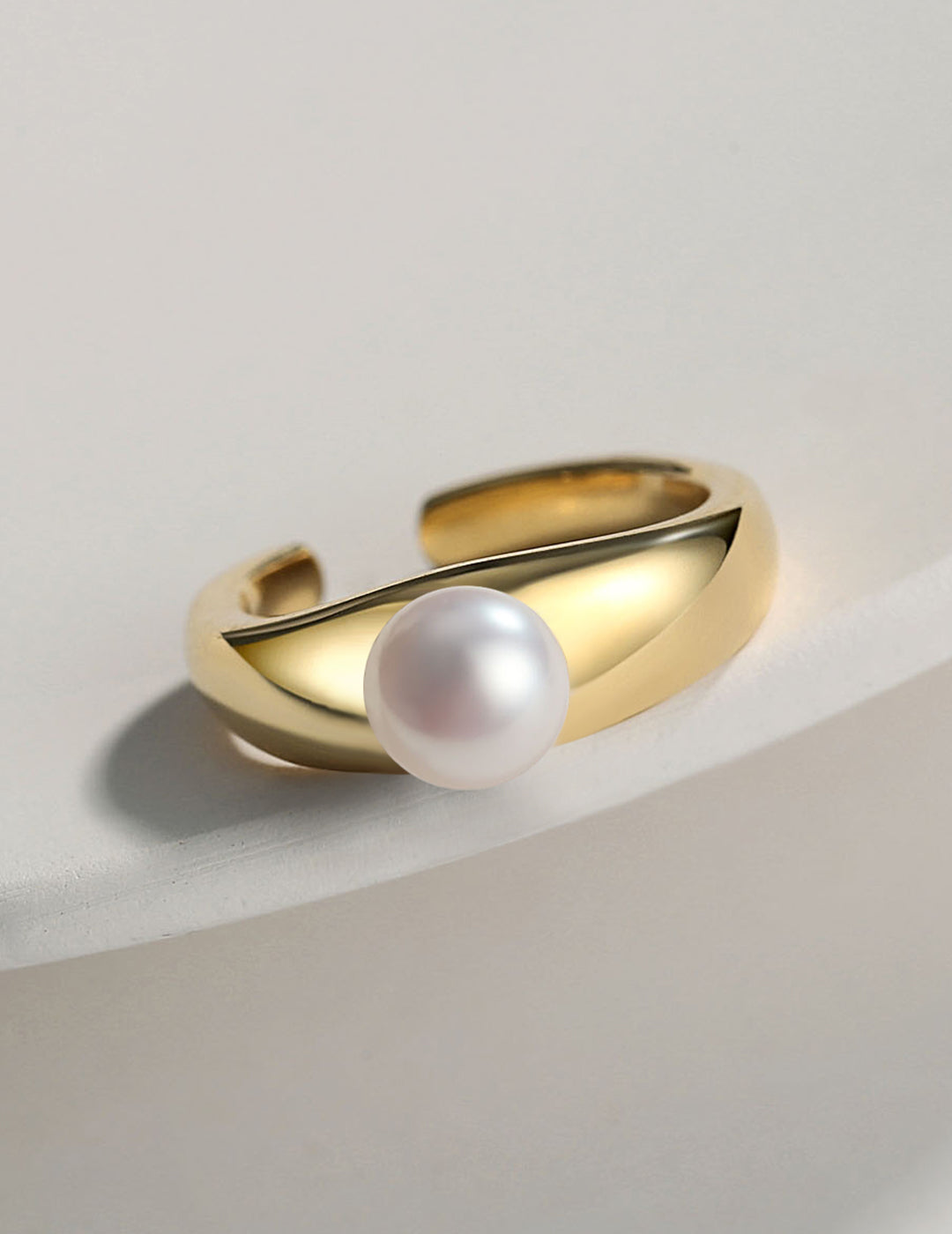 Pure Silver Pearl Pinky Ring