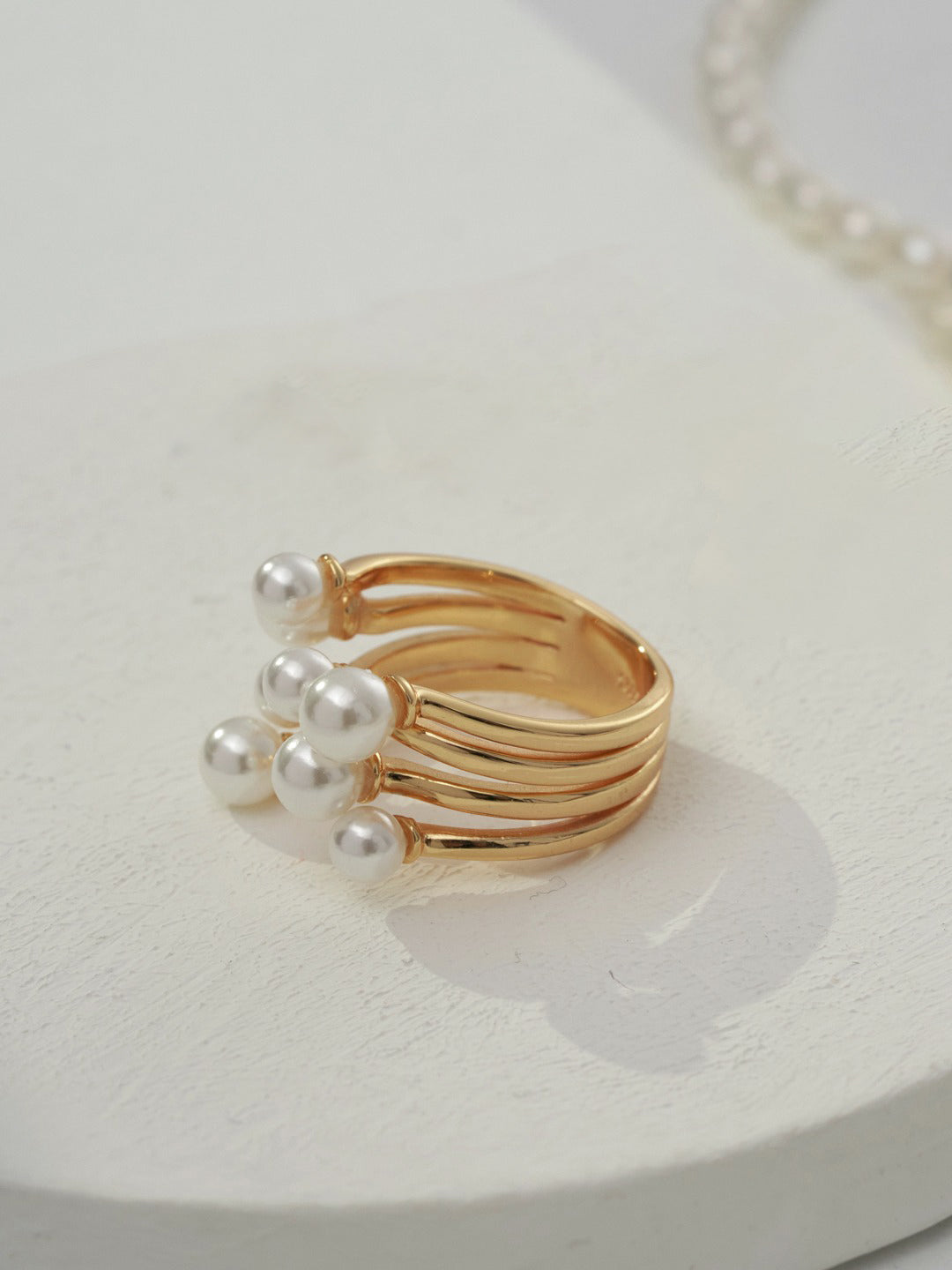 Sterling Silver Shell Pearl Ring