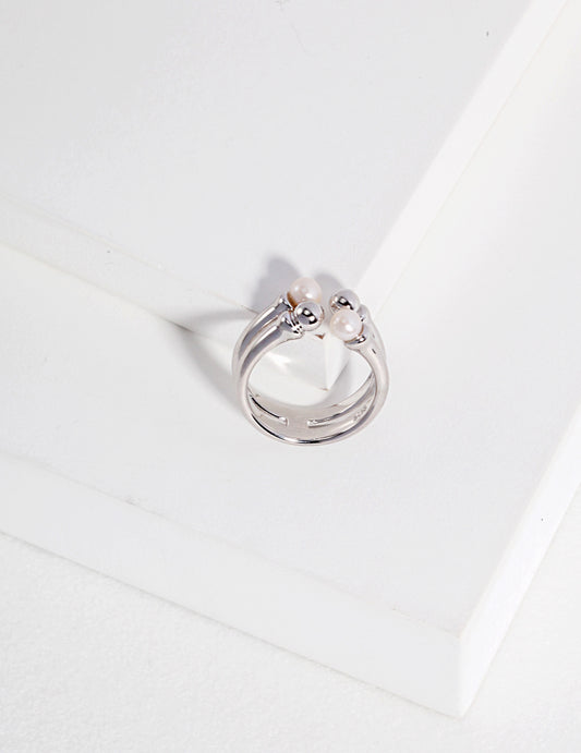 Pure Silver Pearl Ring