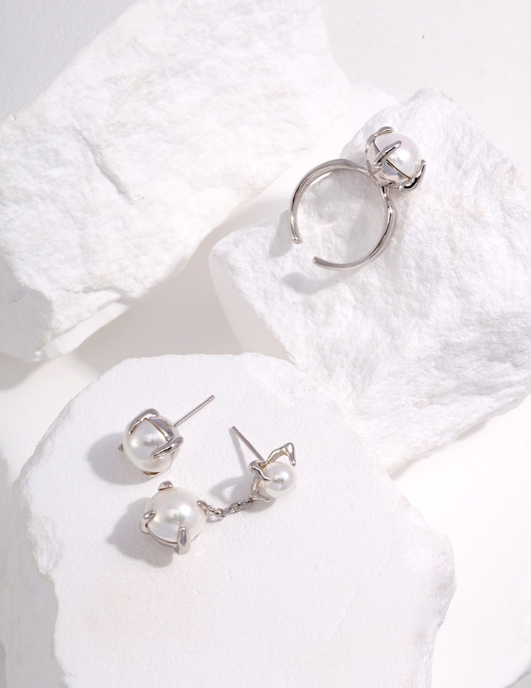 Pure Silver AB Shell Pearl Earring