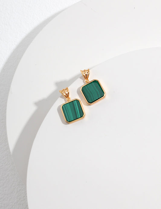 Sterling Silver Malachite Earring