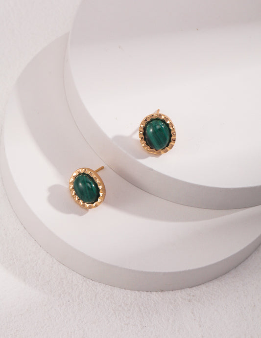 Sterling Silver Malachite Earring