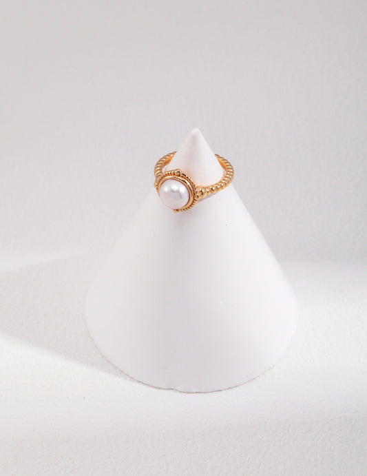 Pure Silver Pearl Ring