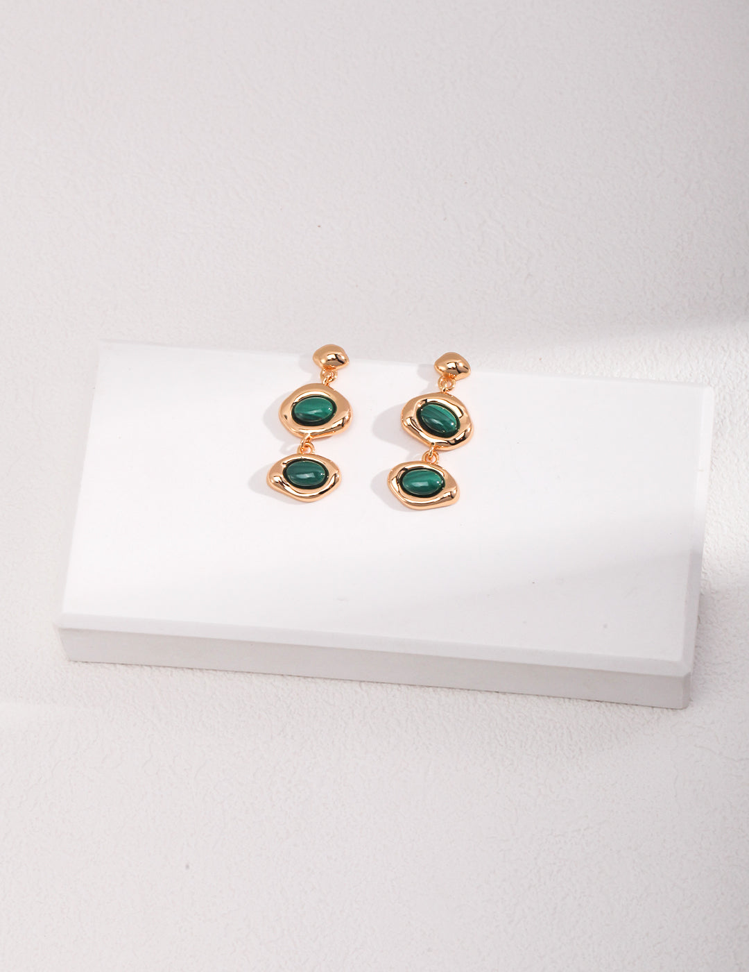 Pure Silver Malachite Earring