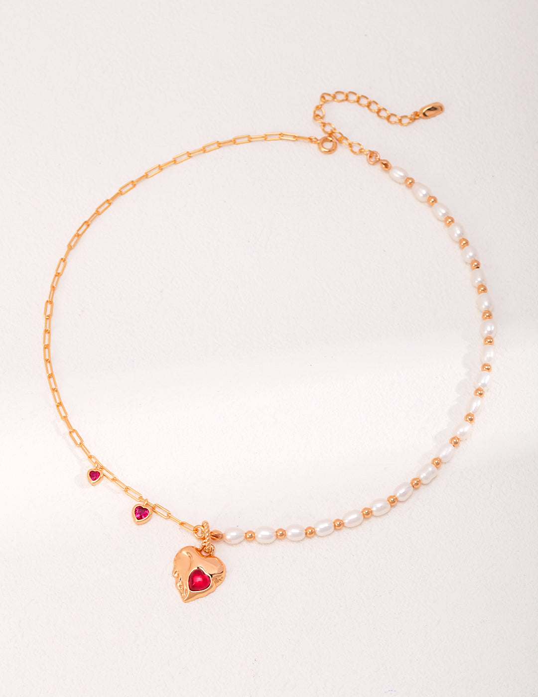 Natural Pearl and Ruby Necklace