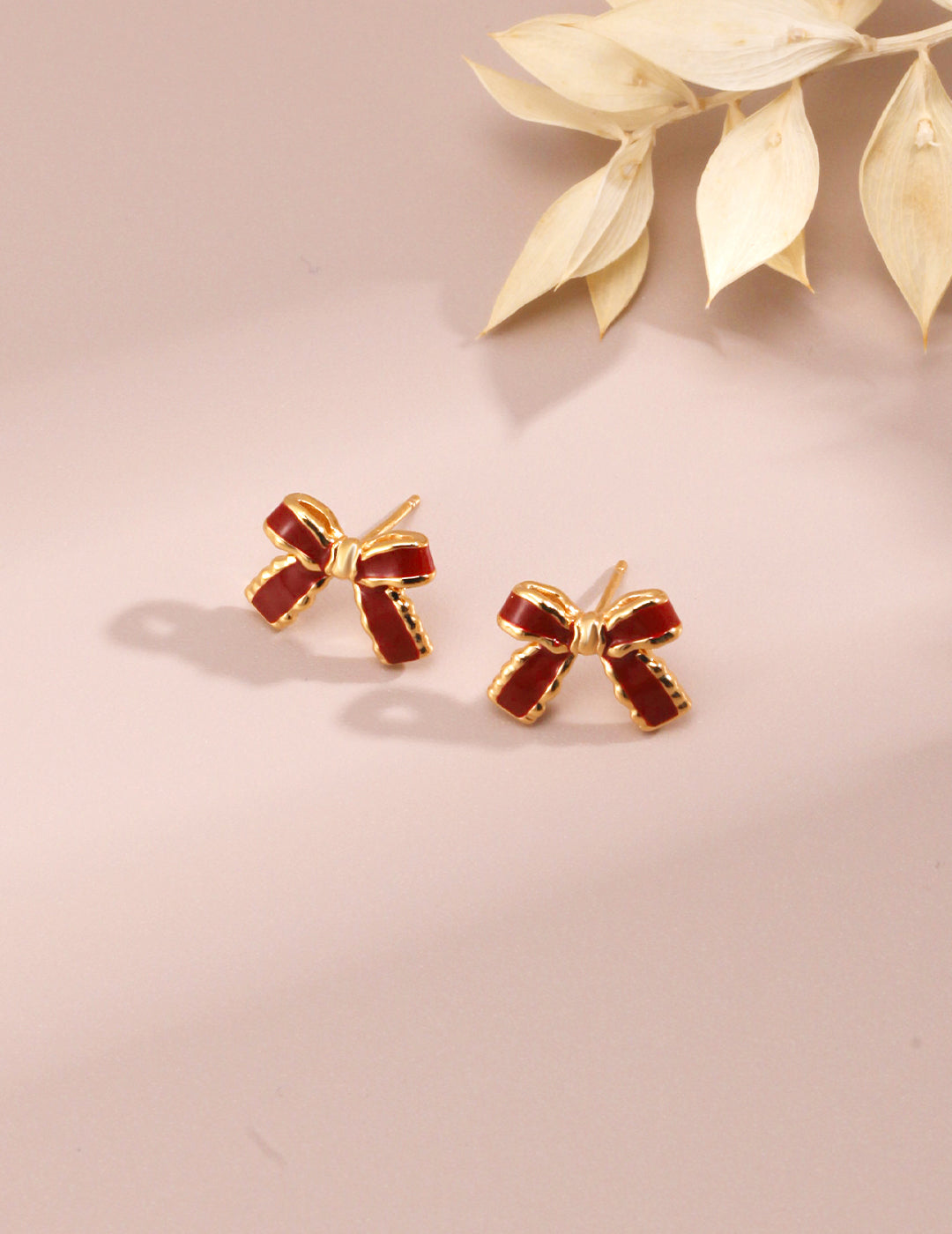 Pure Silver Red Enamel Butterfly Earring