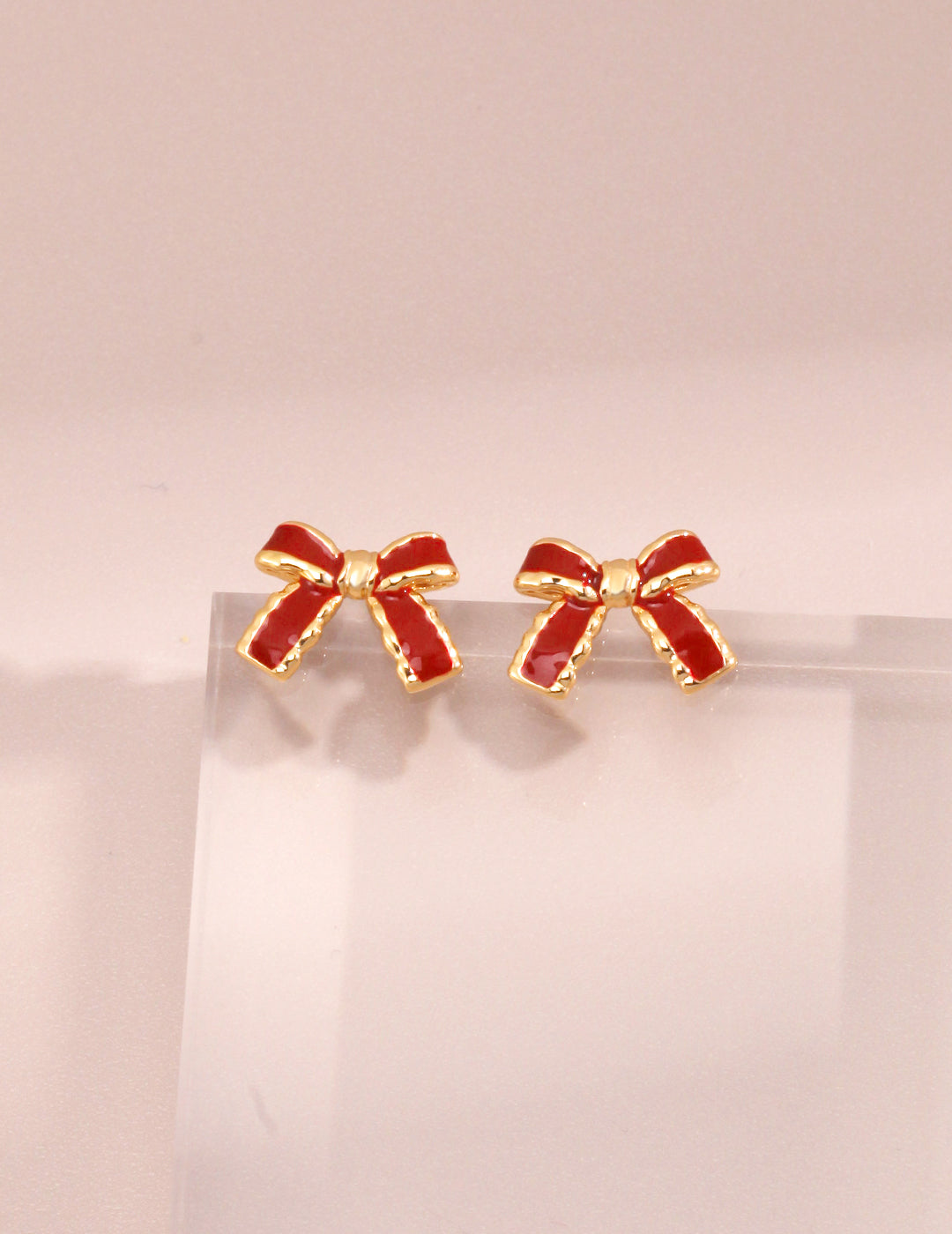 Pure Silver Red Enamel Butterfly Earring