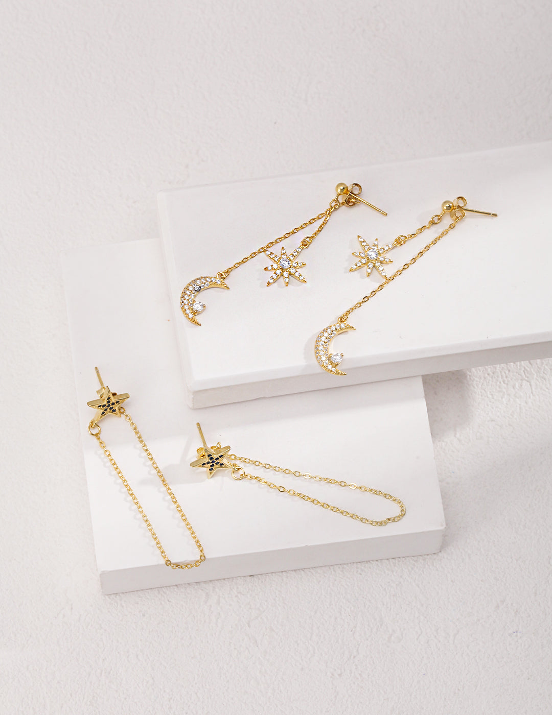 Star long earrings