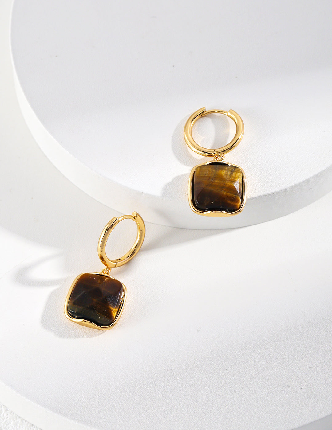 S925 Silver Tiger's Eye Earrings