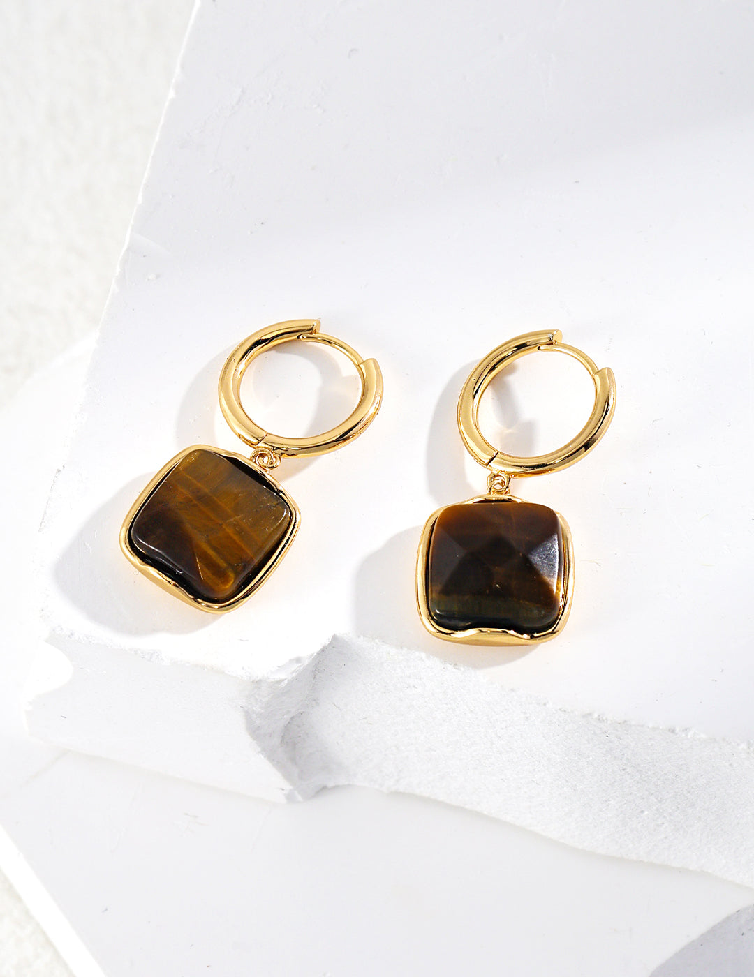 S925 Silver Tiger's Eye Earrings