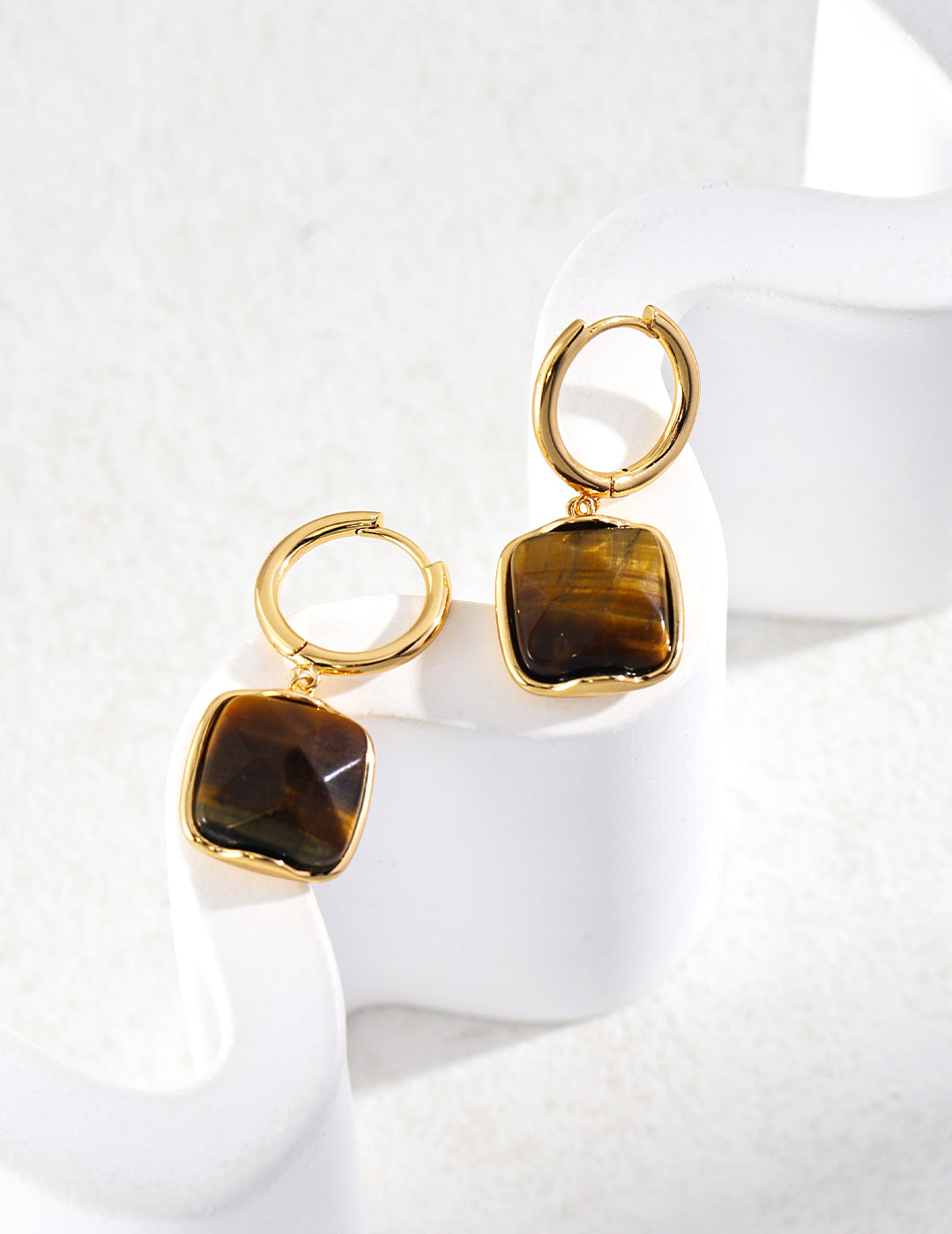 S925 Silver Tiger's Eye Earrings