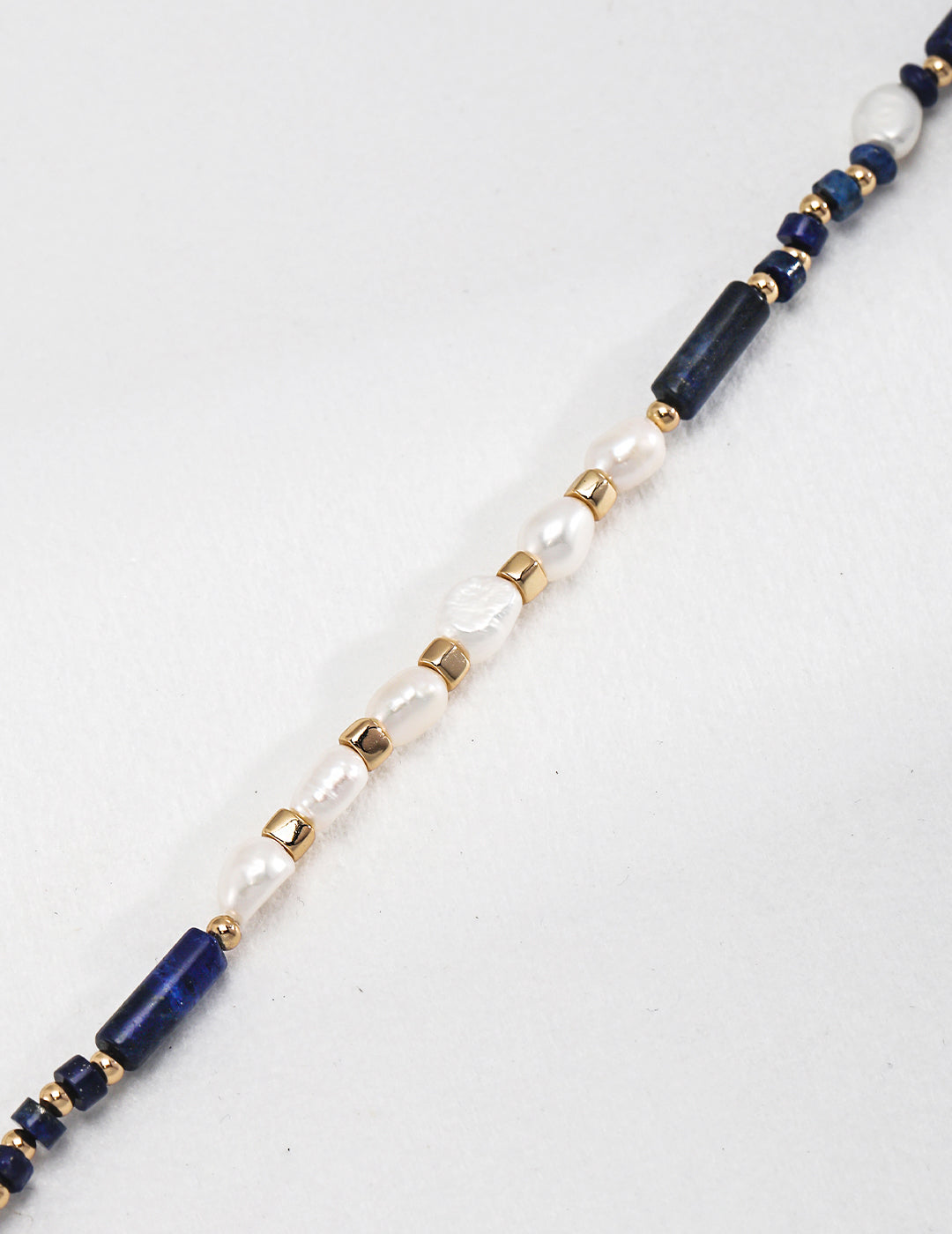 Sterling Silver Lapis Lazuli and Pearl Necklace