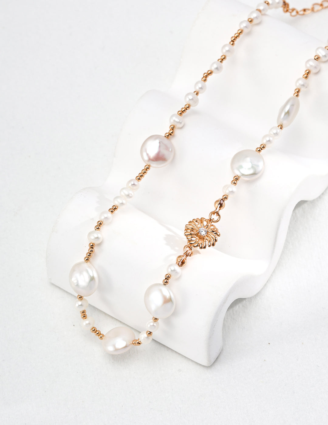 Pure Silver Pearl Necklace