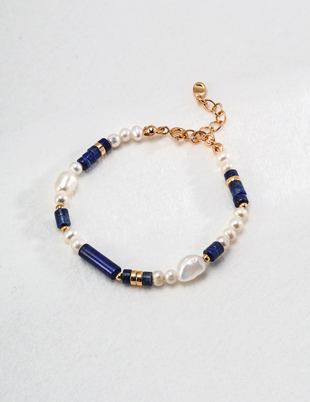 Sterling Silver Lapis Lazuli and Pearl Bracelet