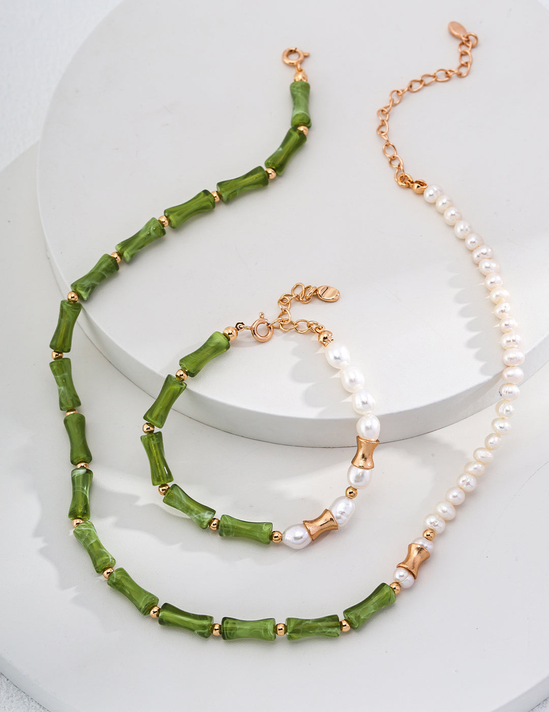 925 Silver Bamboo Pearl Necklace