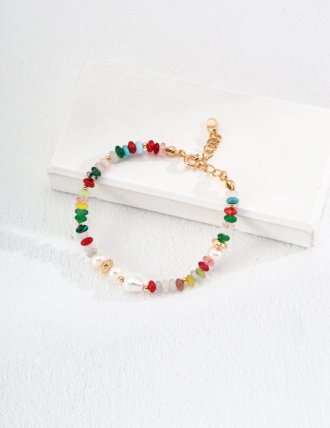 Silver Pearl Dopamine Color Stone Bracelet