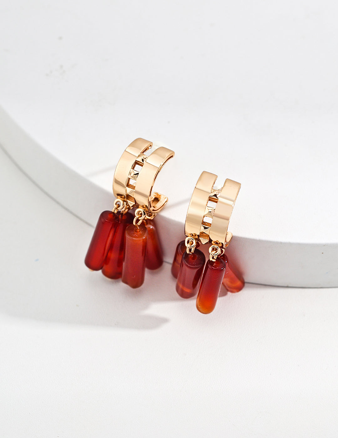 S925 Silver New Chinese Style Agate Earrings