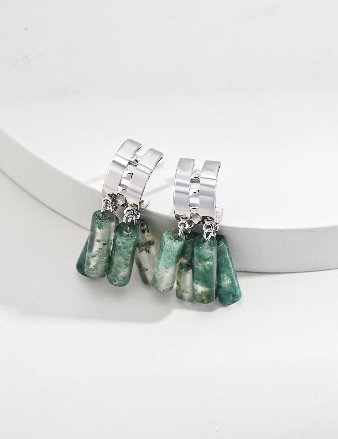 S925 Silver New Chinese Style Agate Earrings