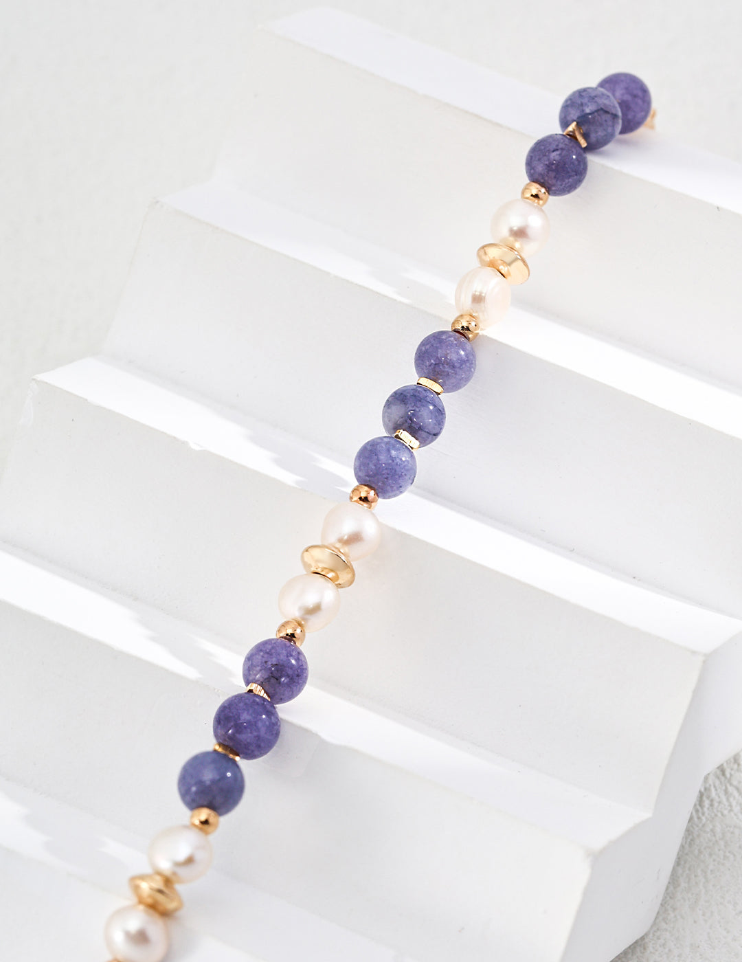 S925 Silver Minimalist Natural Pearl & Purple Fluorite Bracelet