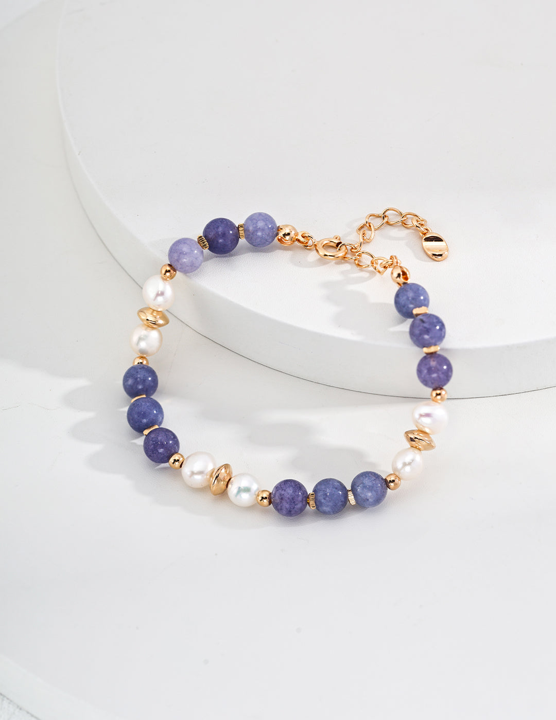 S925 Silver Minimalist Natural Pearl & Purple Fluorite Bracelet