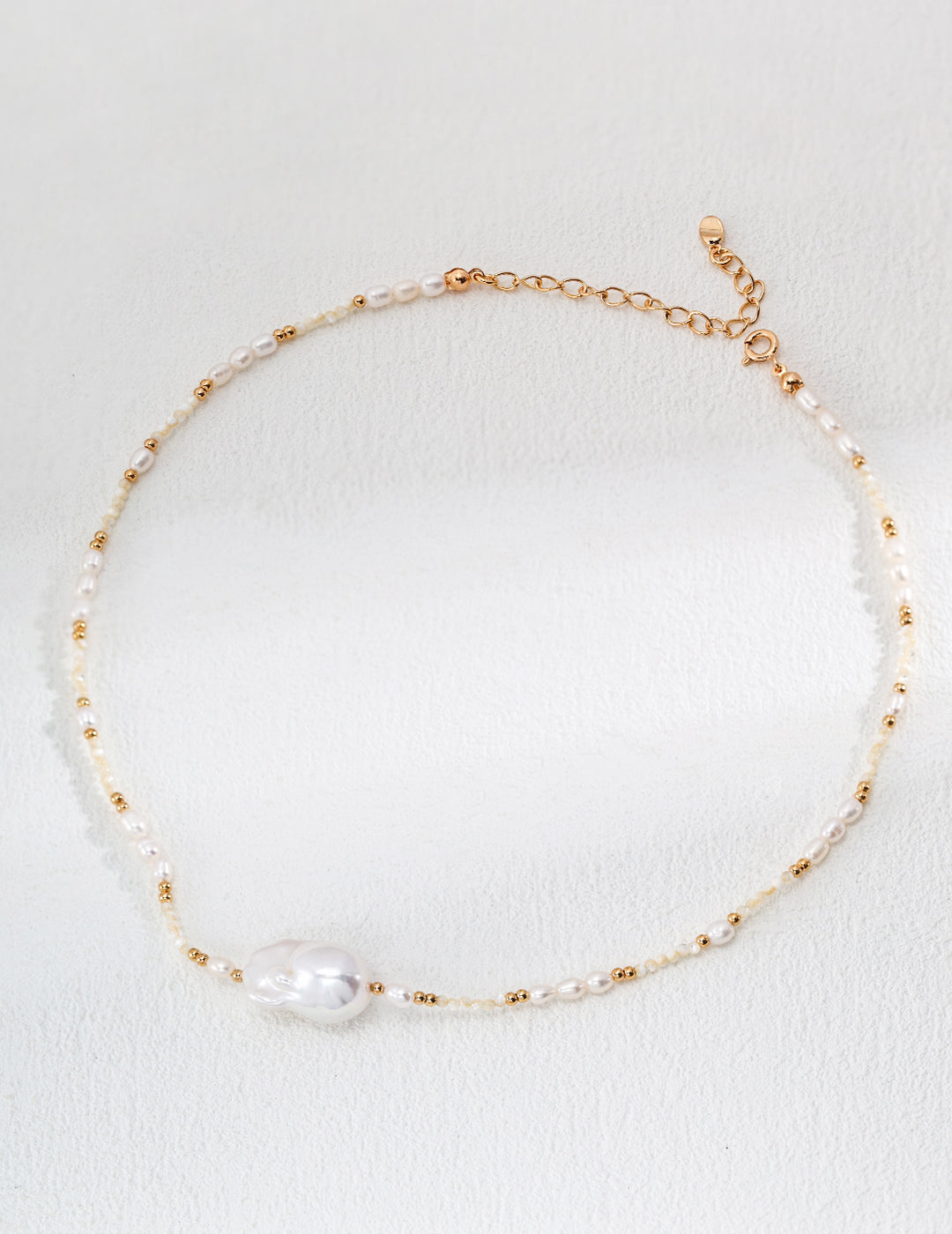 S925 Silver Minimalist Natural Pearl & Shell Necklace