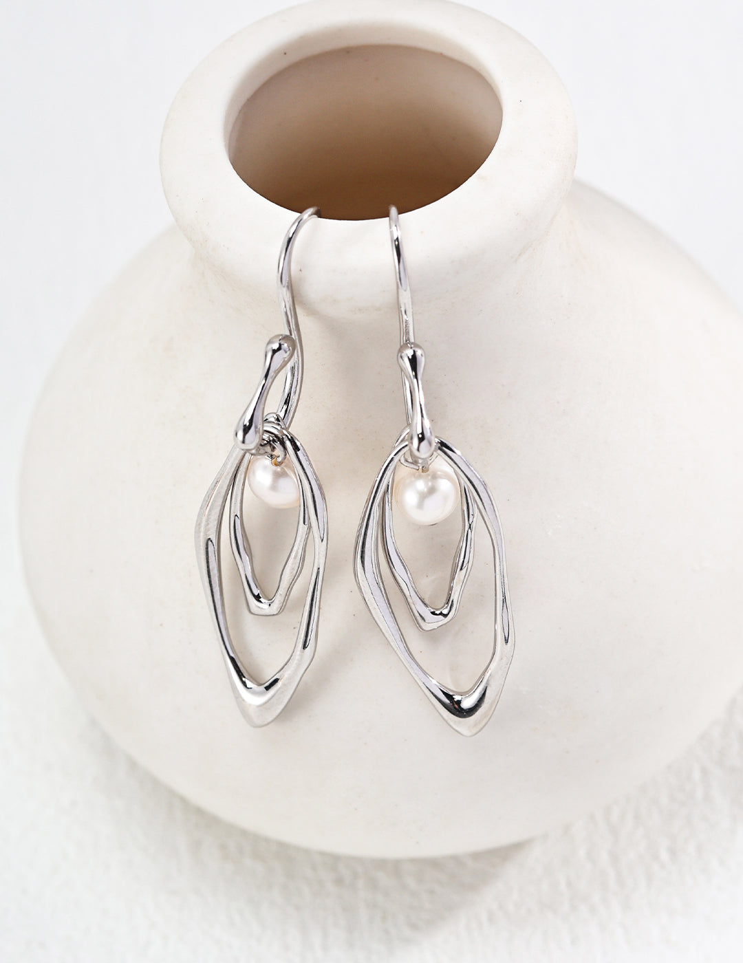 S925 Silver Minimalist Natural Pearl Earrings