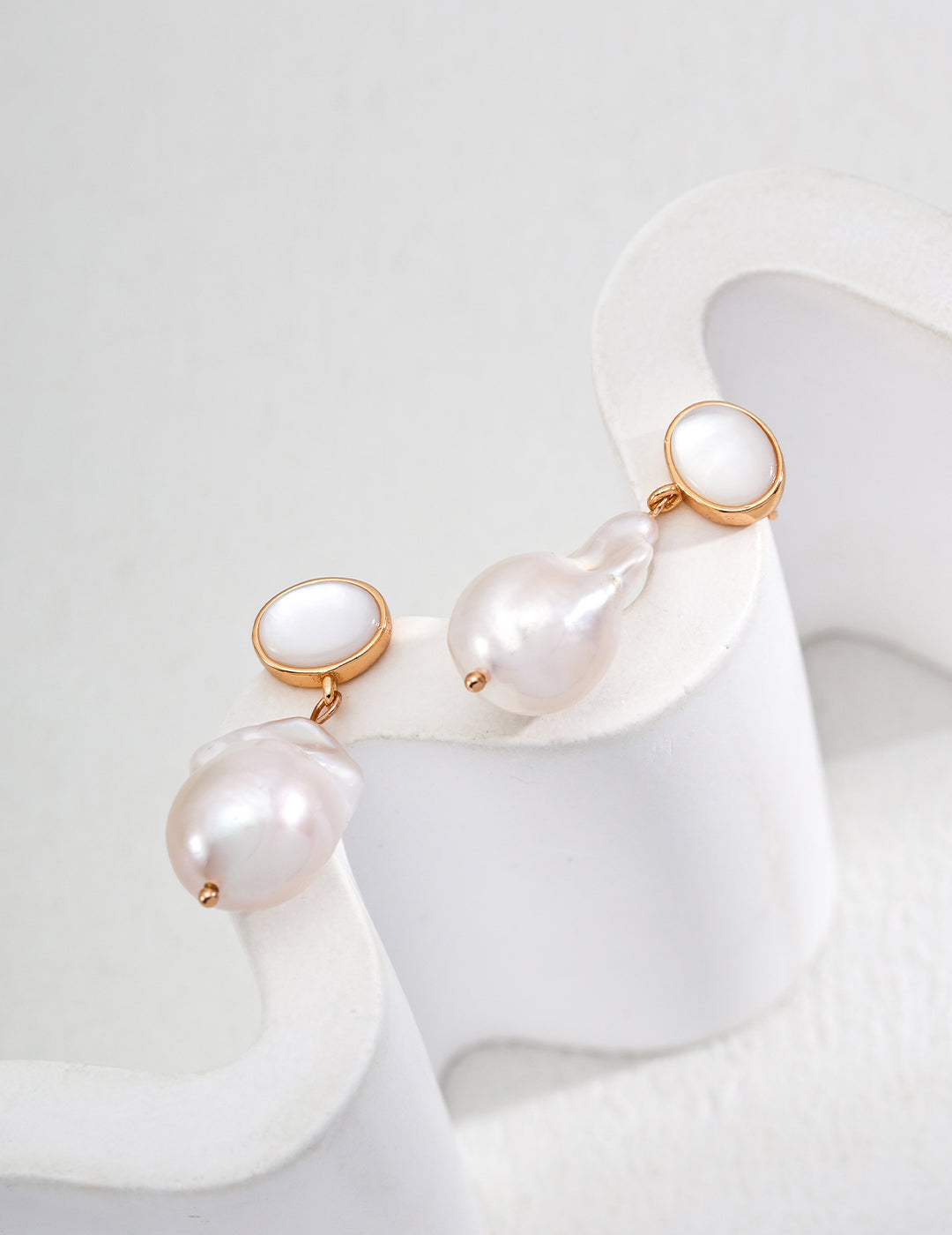 S925 Silver Natural Pearl & Shell Earrings