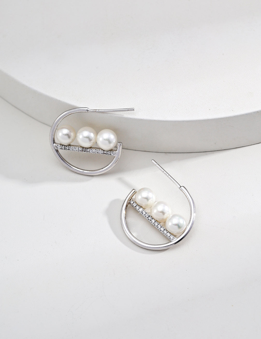 925 Silver Earrings Minimalist Shell Bead