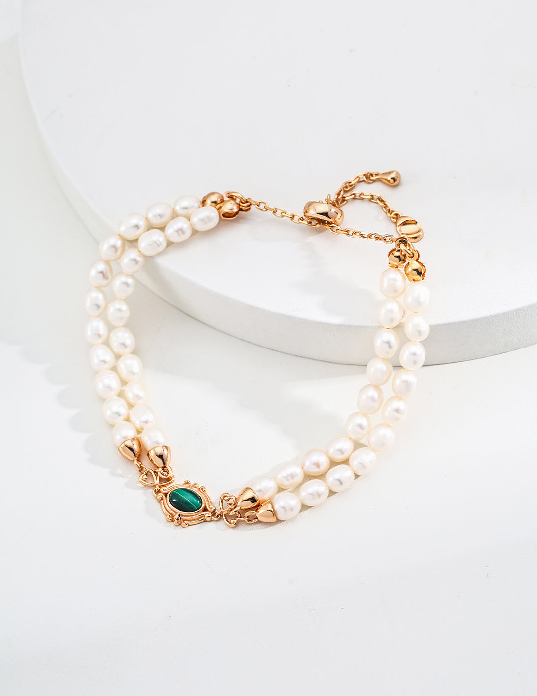 S925 Silver Simple Natural Pearl Malachite Bracelet