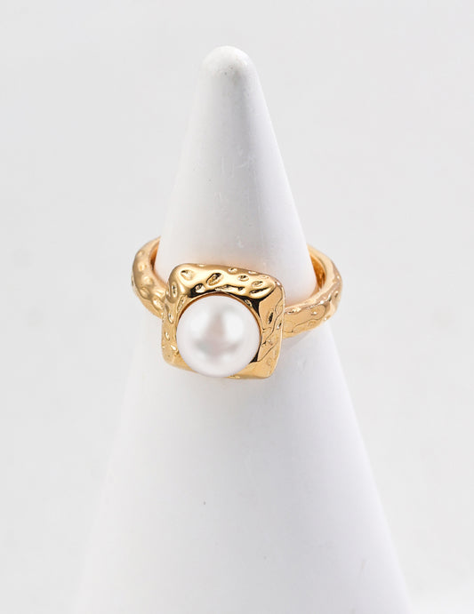 S925 Silver Simple Natural Pearl Ring