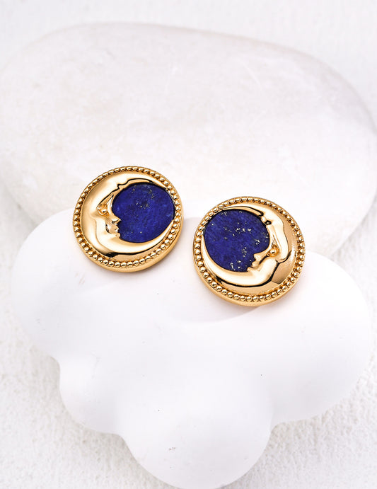 S925 Silver Vintage Lapis Lazuli Earrings