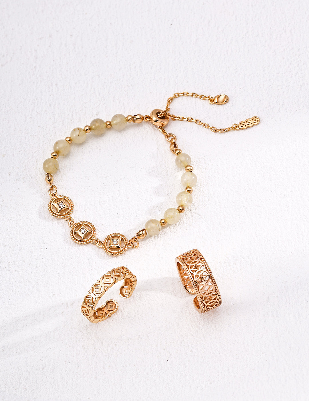 Qian Duo Duo Series 925 Sterling Silver Pearl/Gold-Plated Bracelet